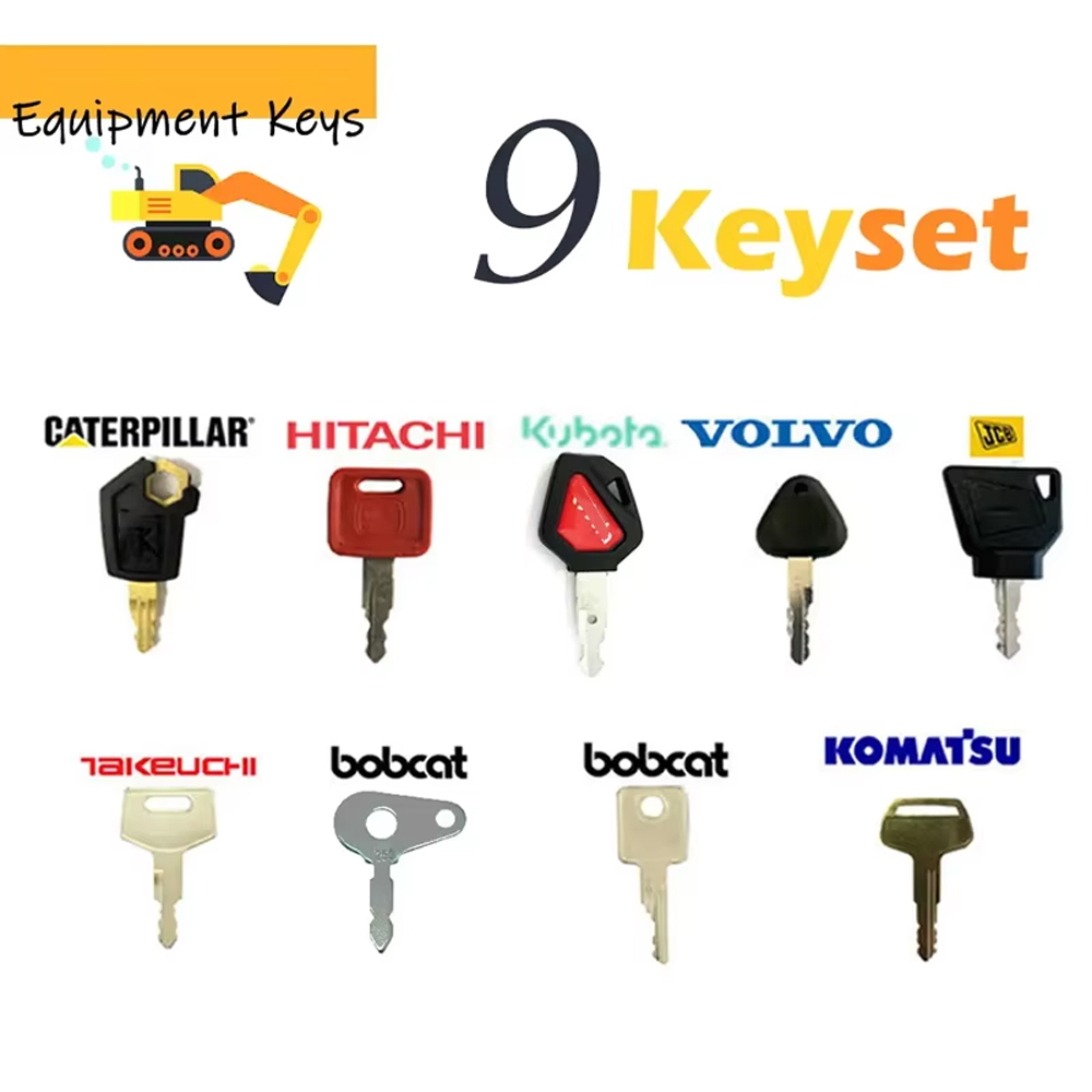 Heavy Equipment Keys Master Set - 9PCS Master Plant Key Set Excavator