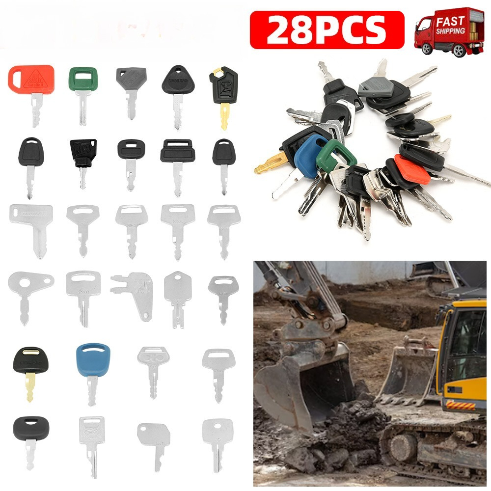 Heavy Equipment Keys Master Set - 28 Excavator Keys Plant Digger Master