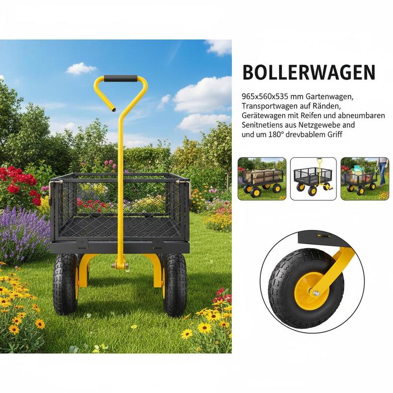 Steel Garden Cart 900 Lbs For  - Heavy Equipment Yard recension och pris