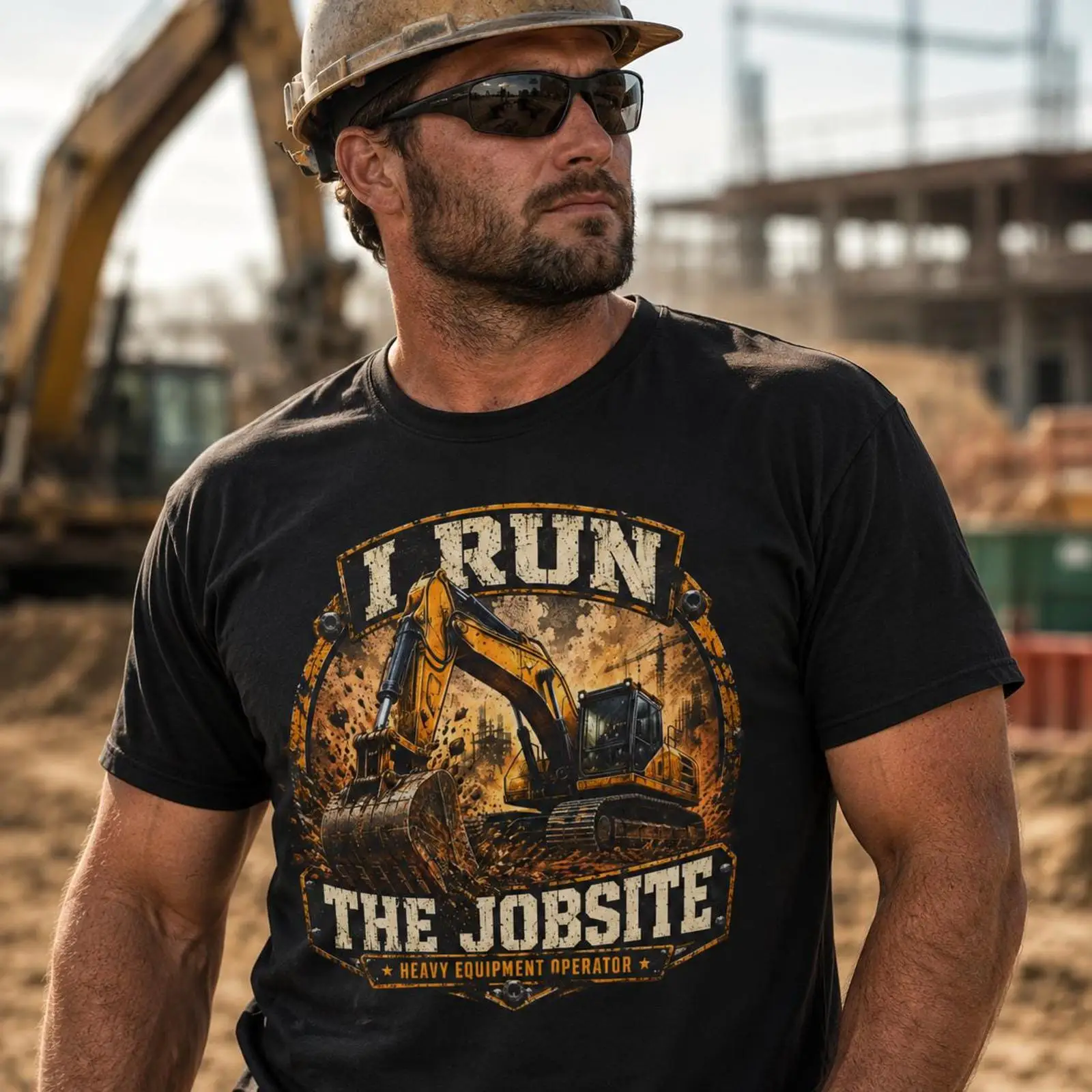 I Run The Jobsite T Shirt Heav - Heavy Equipment Operations recension och pris