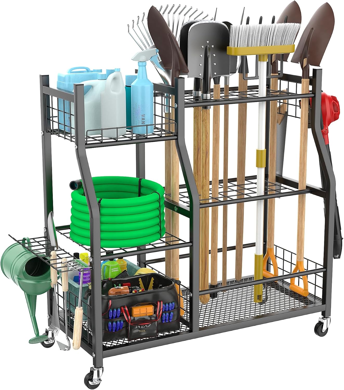 Garden Tool Organizer Rack Wit - Heavy Equipment Yard recension och pris