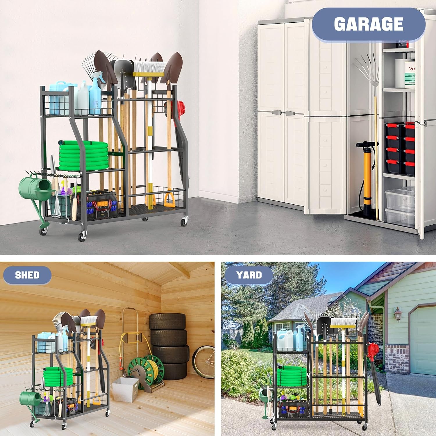 Garden Tool Organizer Rack Wit - Heavy Equipment Yard recension och pris