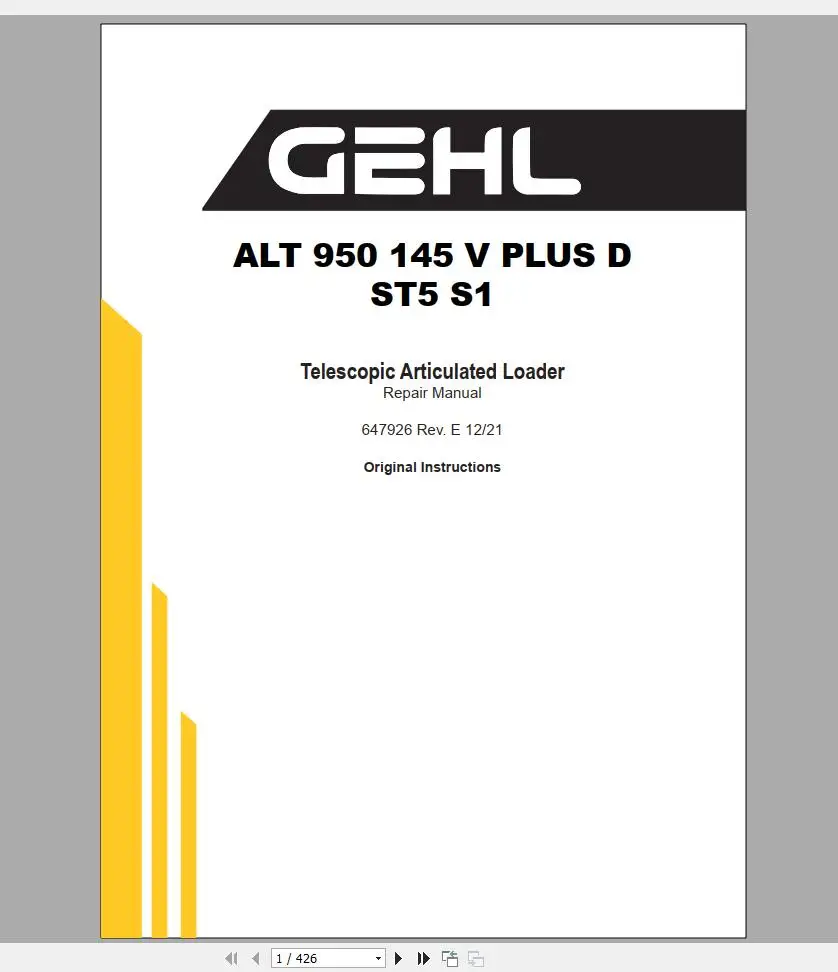 SpecDiag GEHL Machinery Heavy  - Heavy Equipment Pdf recension och pris