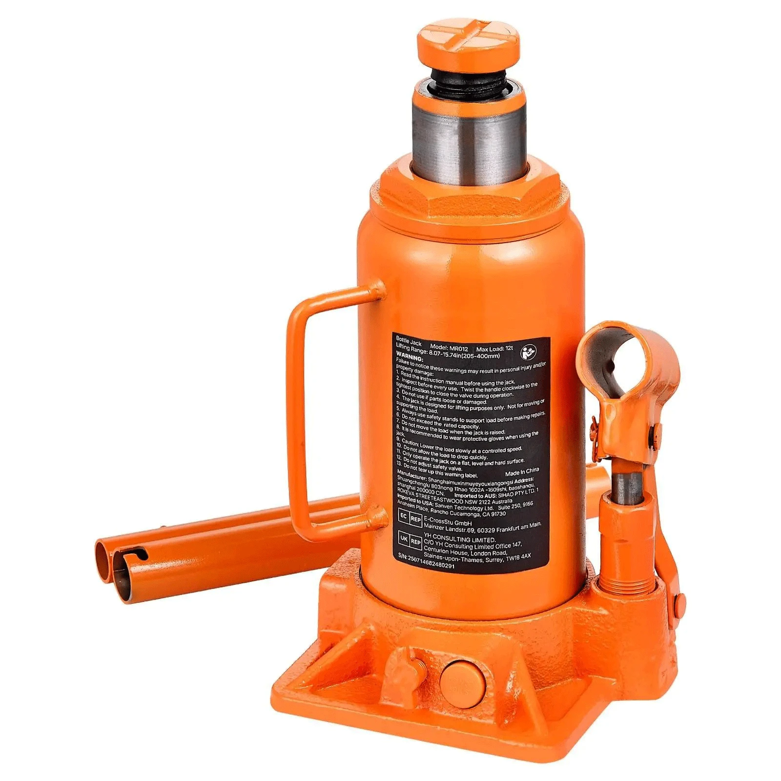 Hydraulic Bottle Jack 12Ton Ca - Welding Heavy Equipment recension och pris
