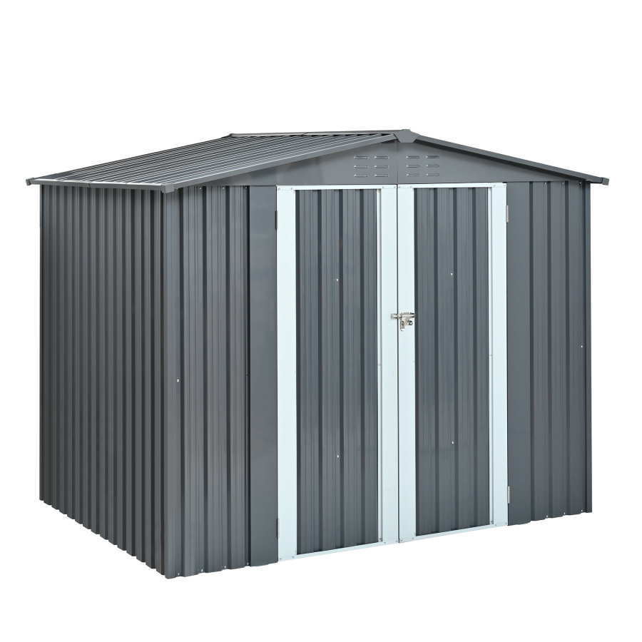 Metal Storage Shed with Double - Heavy Equipment Yard recension och pris