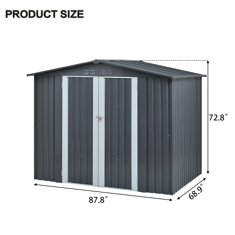 Metal Storage Shed with Double - Heavy Equipment Yard recension och pris