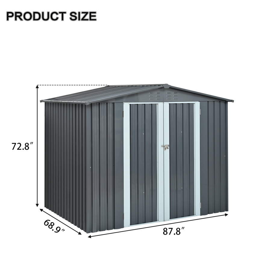 Metal Storage Shed with Double - Heavy Equipment Yard recension och pris