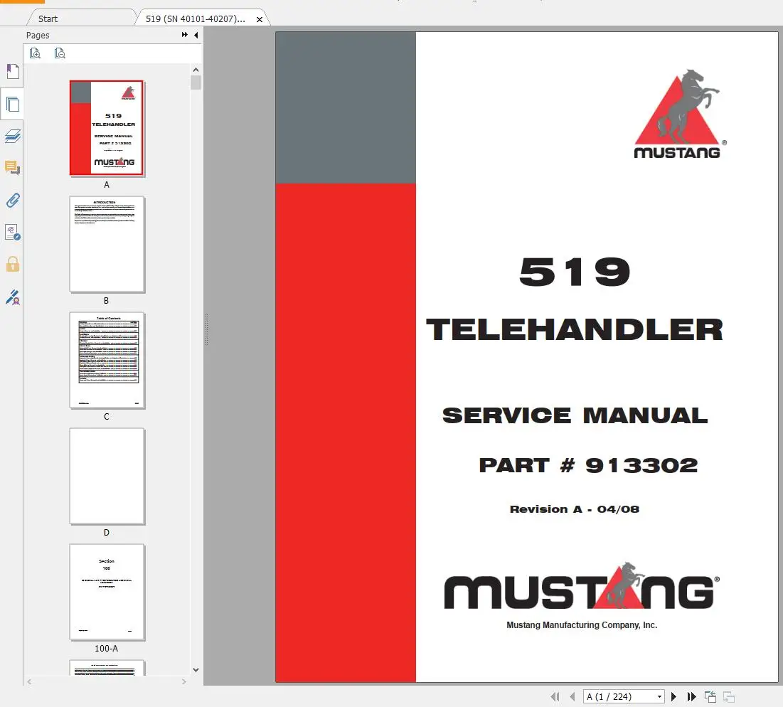 AutoDVD2 Mustang Machinery Hea - Heavy Equipment Pdf recension och pris
