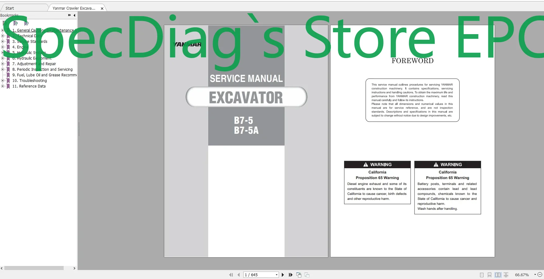 SpecDiag Yanmar Heavy Equipmen - Heavy Equipment Pdf recension och pris