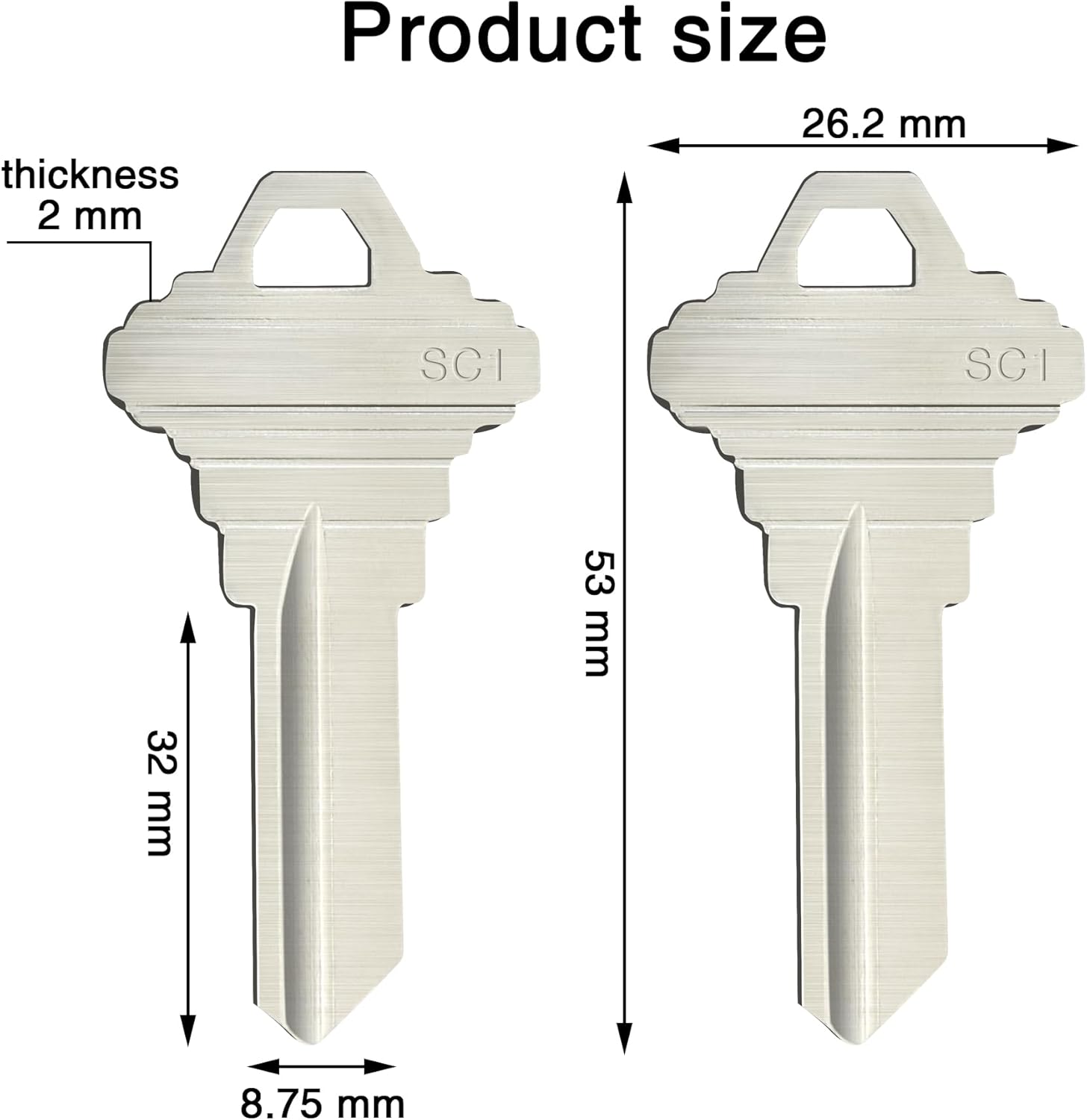 SC1 Blank Key Blanks, Standard - Heavy Equipment Keys Master Set recension och pris